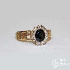 Кольцо с бриллиантами и шпинелью
